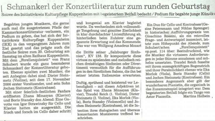 Badisches Tagblatt, Artikel vom 16.11.2012